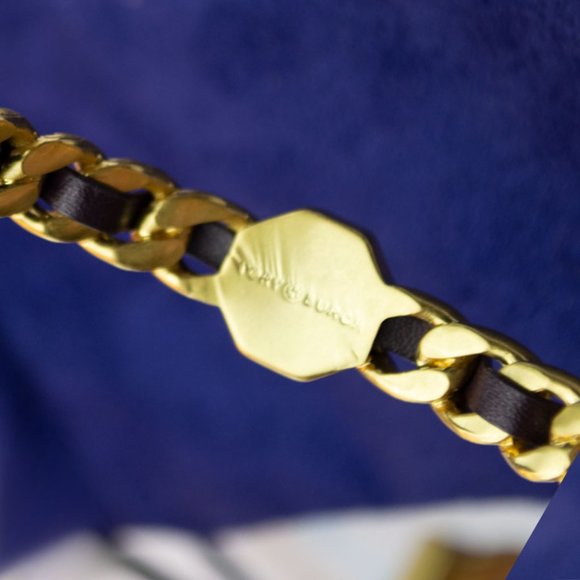 Tory Burch Dark Brown Marion Woven Cuff Bracelet - Picture 9 of 10